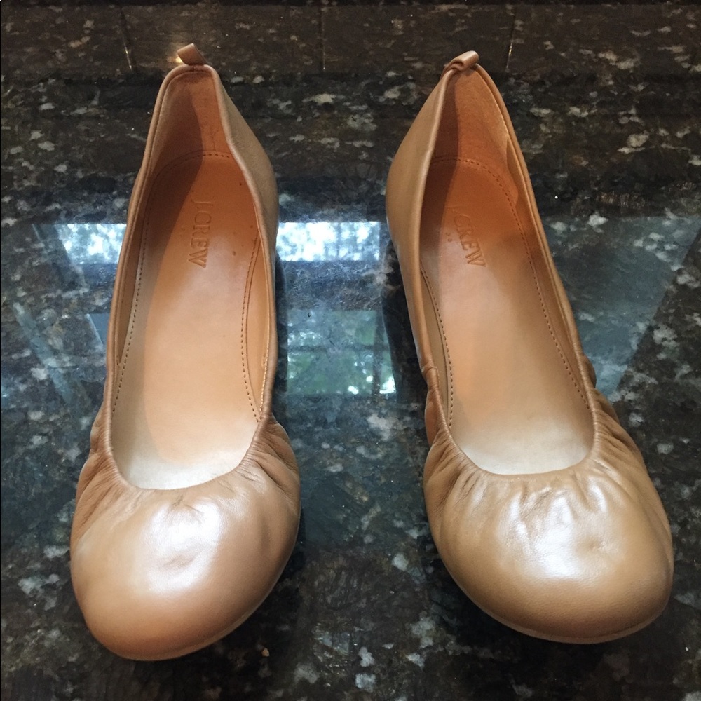 Nude leather JCREW flats. 9.5